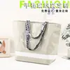 Bolsa Tejida de Gama Alta Personalizada Bordado a Mano Tejido Fabricante Doble Asa Cultural y Creativa Celebridad de Internet Tienda de Café Bolsa de Compras