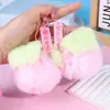 Peluche Colgante Forma de Caqui Pequeño Bola de Pelo de Conejo Imitación Llavero de Coche Encanto para Bolso