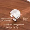 Anillos Abiertos de Acero Inoxidable Transfronterizos, Anillos Ajustables de Acero de Titanio que No se Desvanecen, Anillos Prensados en Aceite, Joyería de Mano al por Mayor