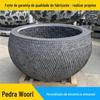 Processamento pedra azul aquário manual cinzelamento manual pavimentação tanque de pedra antigo pátio villa escultura em pedra ornamentos cilíndricos redondos