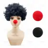 Peluca Afro Arcoíris de Payaso Cabello Rizado de Colores Día de Halloween Divertido Set de Disfraz [Personalizado]
