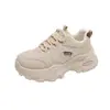 Zapatos de suela gruesa estilo papá para mujer, modernos, primavera y otoño, nuevo estilo, zapatos de mujer, transpirables, estilo coreano, versátiles, de suela gruesa, que aumentan la altura, deportivos casuales para mujer