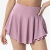 Nuevos Pantalones Cortos Deportivos Europeos y Americanos Falda para Mujer Cintura Alta Deportiva Badminton Tenis Falda Anti-caminar Danza Yoga Falda