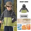 Casaco de inverno Youou para meninos com forro de fleece, roupa impermeável, novo estilo para crianças mais velhas, roupas infantis, moda de inverno estilosa para crianças