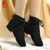 Botas de Jazz Sansha para Hombre y Mujer Zapatos de Lona con Suela Blanda Zapatos de Danza Moderna Zapatos de Baile Cuadrado de Caña Alta Zapatos de Fitness