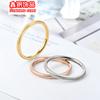 Anillo Esmerilado de Acero de Titanio para Mujer, No se Desvanece, Diseño Sencillo en Oro Rosa, Anillo de Banda Lisa de Nicho, Moderno para Apilar
