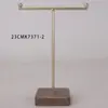 Suporte de Joias Dourado em Forma de T de Luxo Leve Design com Múltiplos Ganchos com Bandeja de Armazenamento Loja de Joias Brincos Colares