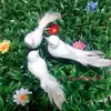 Pájaro Simulado, Pájaro Blanco, Manualidad Paloma Blanca, Imán de Nevera de Pájaro, Accesorios para Plantas Verdes del Hogar, Pájaro de Espuma con Plumas
