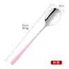 Colheres de Aço Inoxidável 304 Estilo Coreano para Venda por Atacado, Colheres Criativas Domésticas Modernas para Comer e Beber Sopa, Colheres de Cabo Longo