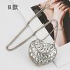 Bolso Pequeño Único de Lentejuelas con Forma de Corazón Moda Europea y Americana Bolso de Hombro con Pedrería Bolso Cruzado con Cadena Estilo Chanel Bolso para Labial