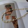 Novo Colar de Pérolas de Água Doce Shijia Crystal Cor Doce Simples de Bem-Estar Corrente de Clavícula Elegante de Luxo Leve para Mulheres