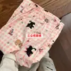 Calça de Pijama de Algodão Nuvem Feminina Verão Calça Longa Fina Calça de Casa Fofa Casual Solta Preguiçosa Perna Larga Casa