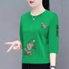 Comercio electrónico transfronterizo despacho de aduanas de comercio exterior artículos ropa para madres de mediana edad y mayores comercio electrónico transfronterizo camiseta de manga 3/4 manga media top para mujer