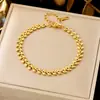 Pulsera de joyería de moda dorada ins para combinar con todo, pulsera de acero de titanio simple de lujo ligero, trébol de cuatro hojas para mujer, transfronteriza