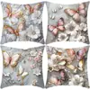 TEMU Funda de Almohada de Lino con Estampado de Mariposa 3D Imitación Color Retro Mariposa con Lentejuelas Brillantes