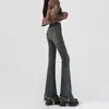 Jeans Retro de Cintura Alta Micro-Lar Talla Grande para Mujer Primavera 2025 Nuevos Pantalones Acampanados Elásticos Adelgazantes con Flecos