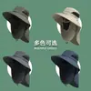 Sombrero de Pescador Verano Anti-ultravioleta Sombrero para el Sol Pesca Cubre-cara Protección del Cuello Integrada Sombrero para Hombre Sombrero de Sol de Ala Ancha