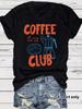 Amazon Exportación Transfronteriza Club de Café Camiseta de Moda de Manga Corta para Mujer al por Mayor de Punto Transfronterizo para Mujer