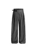 Pantalones Anchos de Doble Pinza Estilo Retro Americano con Cinturilla Deslizante, Unisex, Corte Holgado 2025, Pantalones Casuales Rectos con Caída