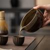 Juego de té matcha de gres de estilo japonés con cambio de horno, hilo, tazón de matcha, accesorios para la ceremonia del té