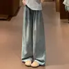 Calça Jeans Azul Tencel para Mulheres, Estilo Fino de Verão 2026 Novo Modelo, Emagrecimento Solta Relaxada Seda de Gelo Calça de Perna Larga