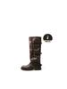 Botas con Hebilla de Cinturón de Suela Gruesa, Puntera Cuadrada Redonda, Plisadas para Mujer, Nuevas, Dulces, Frescas, Chica Caliente, Apilables, Botas de Pantalón, Botas de Caballero para Mujer
