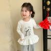 Camiseta Base para Meninas 2026 Nova Camiseta Estilosa de Manga Longa para Meninas, Roupa de Outono para Bebê, Conjunto de Outono para Crianças, Blusa Estilo Boneca