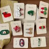 Pasador Navideño Pom.Kr Coreano Pasador de Punto Navideño para Niños Tocado Tela Hecho a Mano Pinza para Flequillo Pinza Lateral