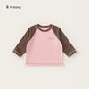 Envío Gratis Ropa Infantil Niños Primavera y Otoño Nueva Cuello Redondo Manga Larga Casual Estampado de Letras Ropa Interior Niñas Bloqueo de Color Versátil Camiseta