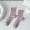 Calcetines con Lazo para Niñas Verano Malla Fina Transpirable Calcetines de Cristal para Mujer Japoneses Lindos Lolita de Media Caña