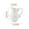 Decoración de jarrón sala de estar arreglo floral Cerámica de red popular tetera de leche retro Europeo de alta gama Francés relieve Blanco pequeño