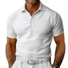 Camisa Polo de Manga Corta para Hombre Amazon Camiseta de Verano Talla Grande Europea y Americana Cuello Campana Botones Ajuste Delgado Tejido Gofrado Camiseta para Hombre