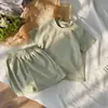 Conjunto Casual de Verão Infantil, Conjunto Esportivo Fino de Manga Curta, Conjunto de Duas Peças com Shorts Frescos de Manga Curta para Meninos e Meninas