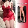 Camisón de Encaje Salvaje y Sexy Vestido de Encaje con Cordones Camisón Uniforme Tentación Lencería Erótica para Mujer Estilo de Alta Gama 1013