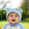 Touca de Bebê Estilo Coreano Fofa Cor Sólida Fresca Versátil Chapéu de Proteção para Ouvidos Infantil Casual à Prova de Vento para Uso Externo