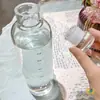 Copo com Escala de Tempo para Uso Doméstico, Garrafa de Vidro de Grande Capacidade, Copo de Água Portátil Minimalista, Vidro de Camada Única Resistente a Altas Temperaturas