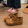 Sapatos Birkenstock originais de couro, fofos e peculiares, com aumento de altura no dedão, sola grossa, para mulheres, novos outono 2026, mocassins Birkenstock de sola macia com cadarço