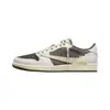 Zapatillas Deportivas Casuales de Baloncesto AJ1 Lightning Reverse Swoosh Black Warrior Mocha Transfronterizas para Hombres y Mujeres, Jordan 1 de Caña Baja