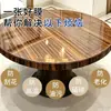 Mesa de Comedor Muebles de Madera Maciza con Recubrimiento de Película, Resistente al Calor, Anti-Quemaduras, Piedra de Cuarzo, Tablero de Mármol, Película Protectora Transparente, Mate