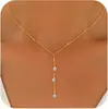 Amazon Transfronterizo Collar Largo en Capas para Mujer, Gargantilla en Forma de Y de Material de Cobre, Nuevo Producto de Moda y Sencillo 2024