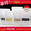 Saco de papel Kraft com janela branca, saco autovedante fosco, saco de alimentos autovedante, saco de embalagem de bolo de feijão mungo selado, conjunto completo de amostras