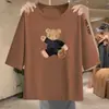 E-commerce Transfronteiriço Mãe Meia-idade e Idosos Camiseta de Manga Sete Pontos Solta Tamanho Grande Meninas Plus Size Cobrindo a Barriga Escondendo Gordura Emagrecimento Top de Manga Curta