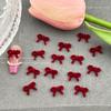 Accesorios para decoración de uñas con lazo de Año Nuevo, color vino tinto mixto, pajarita pequeña, accesorios para decoración de uñas, cinta flocada, material para decoración de uñas
