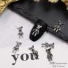 Acessórios de Unha em Liga Metálica Celebridade da Internet Popular Mini Borboleta Coração de Dragão Laço Torção de Metal Rosa Acessórios para Nail Art