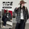 Camisa a Cuadros para Niñas Transfronteriza Ropa Exterior Holgada Retro de Manga Larga Ropa Infantil Primavera Niñas Estudiantes de Secundaria Estilo Primavera Top