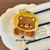 Colgante de Peluche Pequeño Animal con Forma de Fruta de Dibujos Animados Creativos, Lindo Osito Panda, Gato y Conejo Muñeco para Mochila de Estudiante