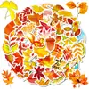 50 Hojas de Otoño Acción de Gracias Hoja de Arce Otoño Portátil Taza de Agua Equipaje Impermeable Pegatinas de Grafiti