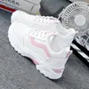 Zapatos de Padre Versátiles Primavera Verano para Mujer Suela Gruesa Dulce Superficie de Cuero Moda Zapatos Deportivos Casuales Viaje Zapatos Blancos