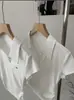 Camiseta de Manga Corta con Cuello Polo Omalai para Mujer Primavera y Verano Nuevo Estilo Plisada Cintura Ajustada Top Corto 5978