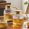Jarra de Vidrio de Borosilicato Alto para Agua Fría, Resistente a Altas Temperaturas, Gran Capacidad, Jarra para Cold Brew, Jarra Minimalista Moderna para Té de Flores, Personalizable